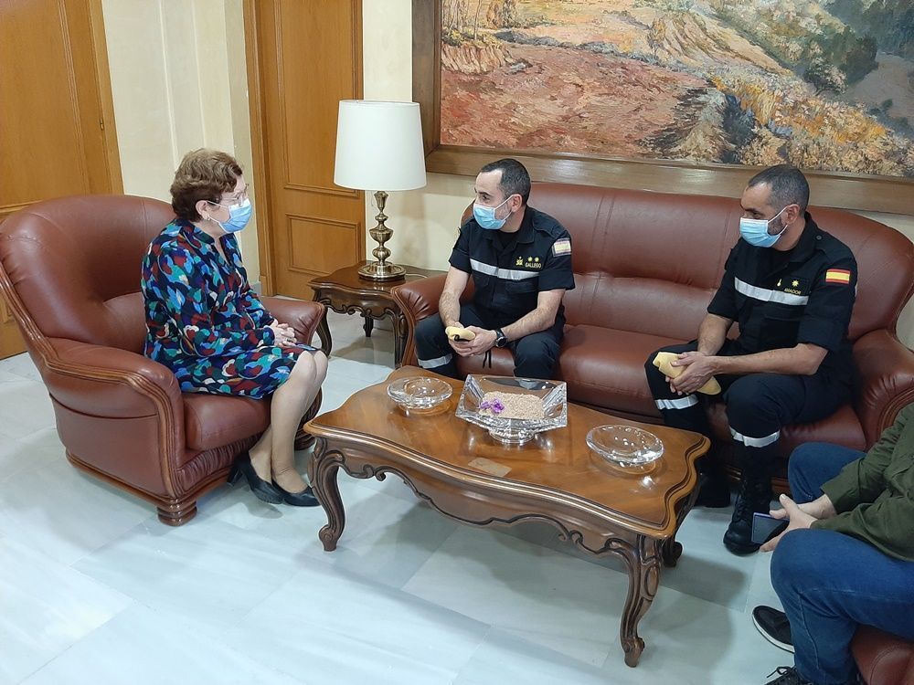 La delegada del gobierno se reúne con el jefe del segundo batallón de intervención de emergencias de la UME
