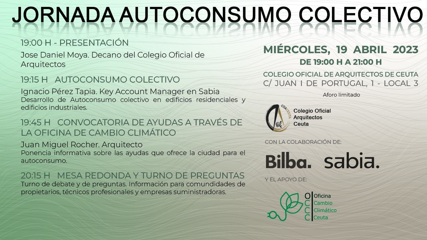 Éxito de la jornada organiza por el Colegio de Arquitectos de Ceuta para impulsar el autoconsumo energético