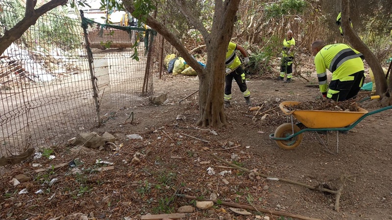 Continúan los trabajos de limpieza en el entorno de Huerta Molino y el Recinto