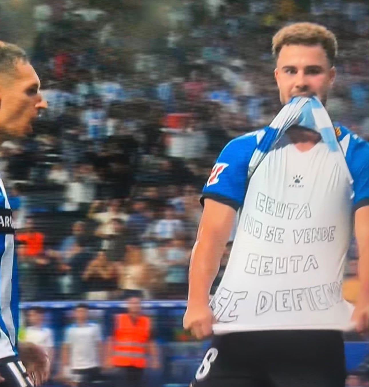 Marcos Fernández reivindica a Ceuta tras marcar ante el Sevilla: “Ceuta no se vende, Ceuta se defiende”
